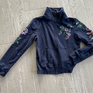 Floral screen printed Lucky Navy Sweatshirt